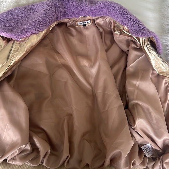 Bathsheva Alex Bomber Jacket in Gold Metallic Leather - Picture 13 of 15